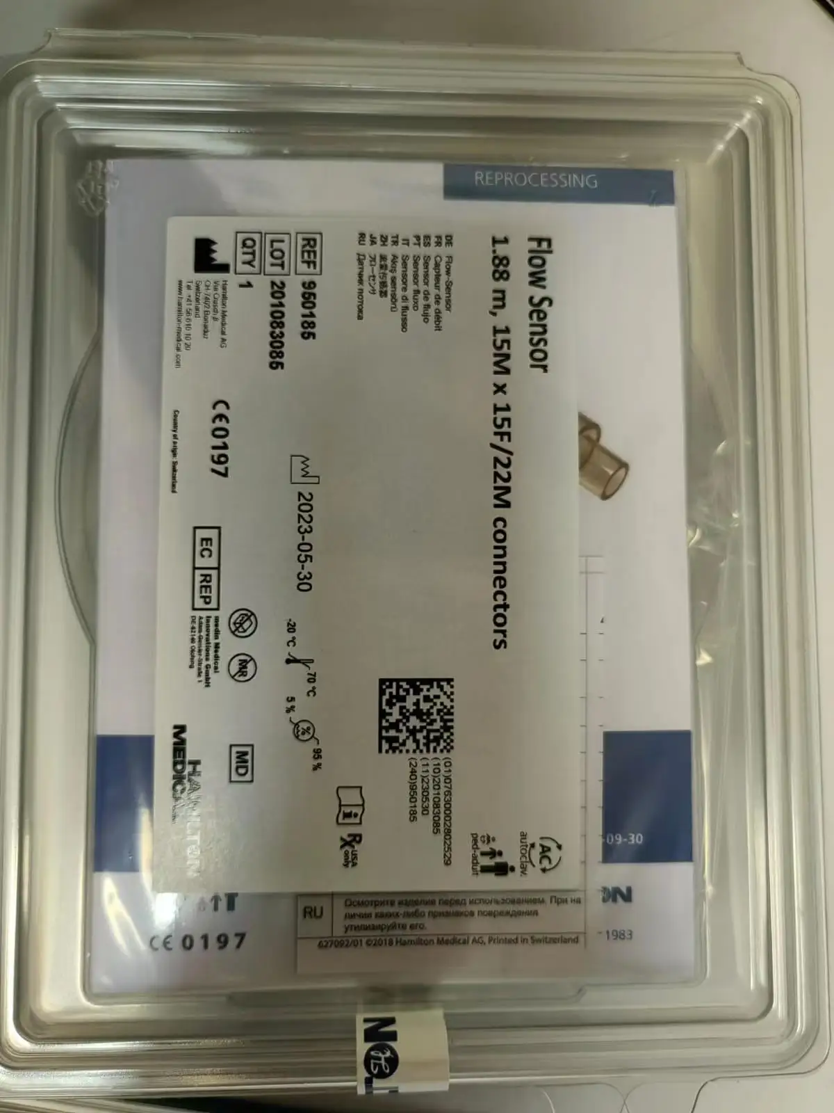 Flow sensor REF:950185 1.88M,15M*15F/22M connectors new orignal