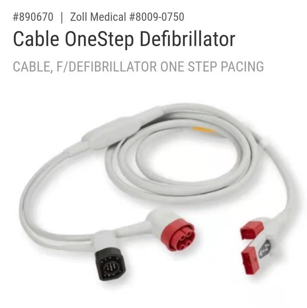 ,PN: 8009-0750 ONESTEP PACING CABLE , for ZOLL (new,original)