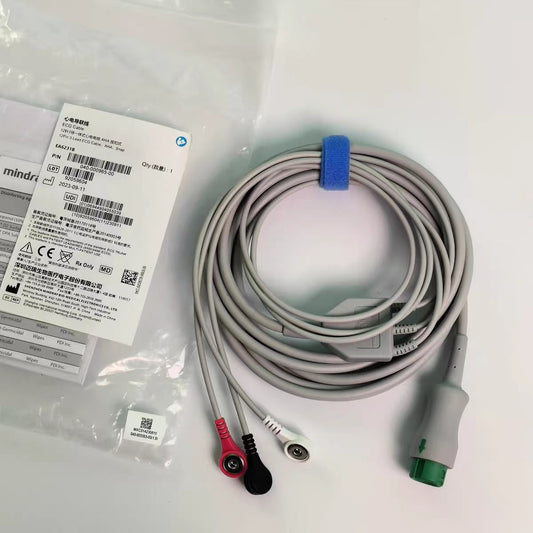 Mindray  12-pitch 3-conductor integrated lead wire AHA snap-on EA6231B new original