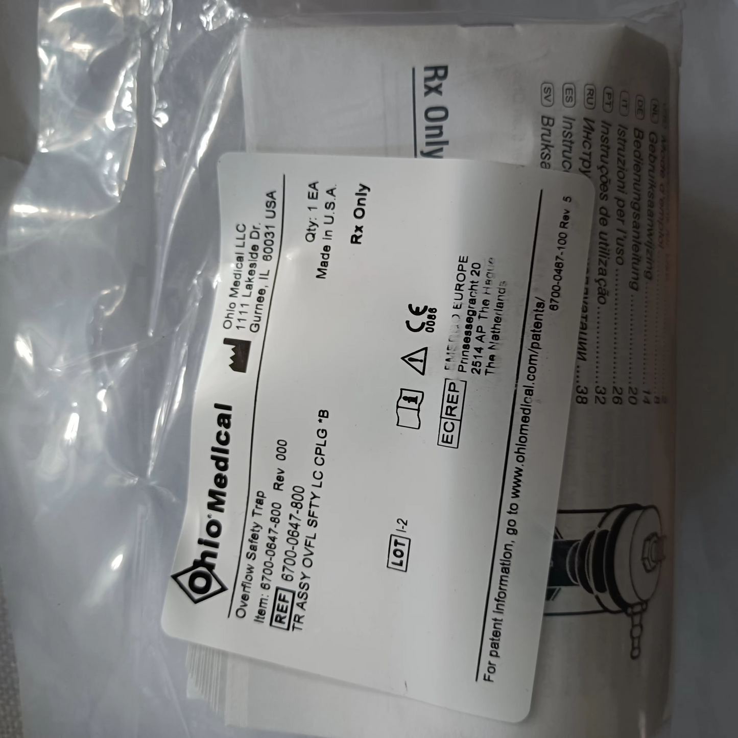 GE  Avance CS2 Relief Valve Assembly  PN:6700-0647-8 new original