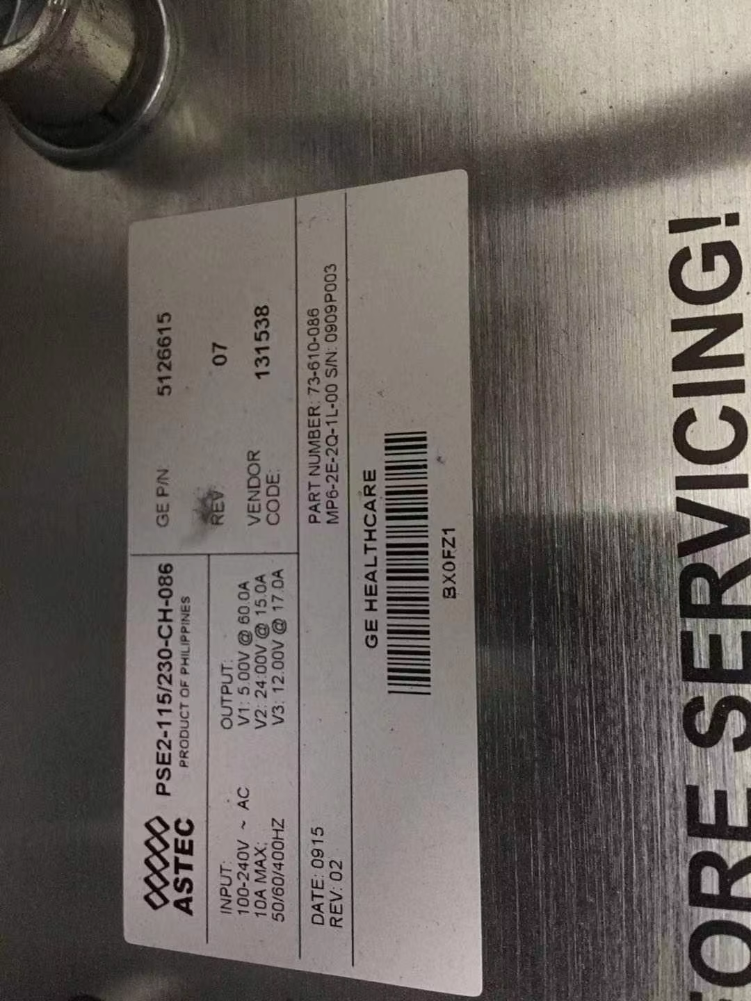 AS TEC GE CT Digital Power PSE2-115/230-CH-086 MP6-2E-2Q-1L-00